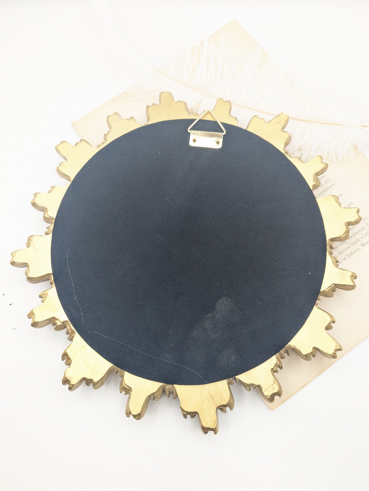 Miroir convexe soleil doré ex-voto – Miroir de sorcière mystique & cabinet de curiosités