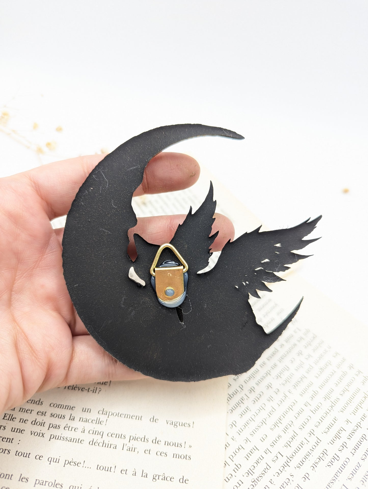 Décoration murale chat sur la lune noir – gothique & mystique, cabinet de curiosité