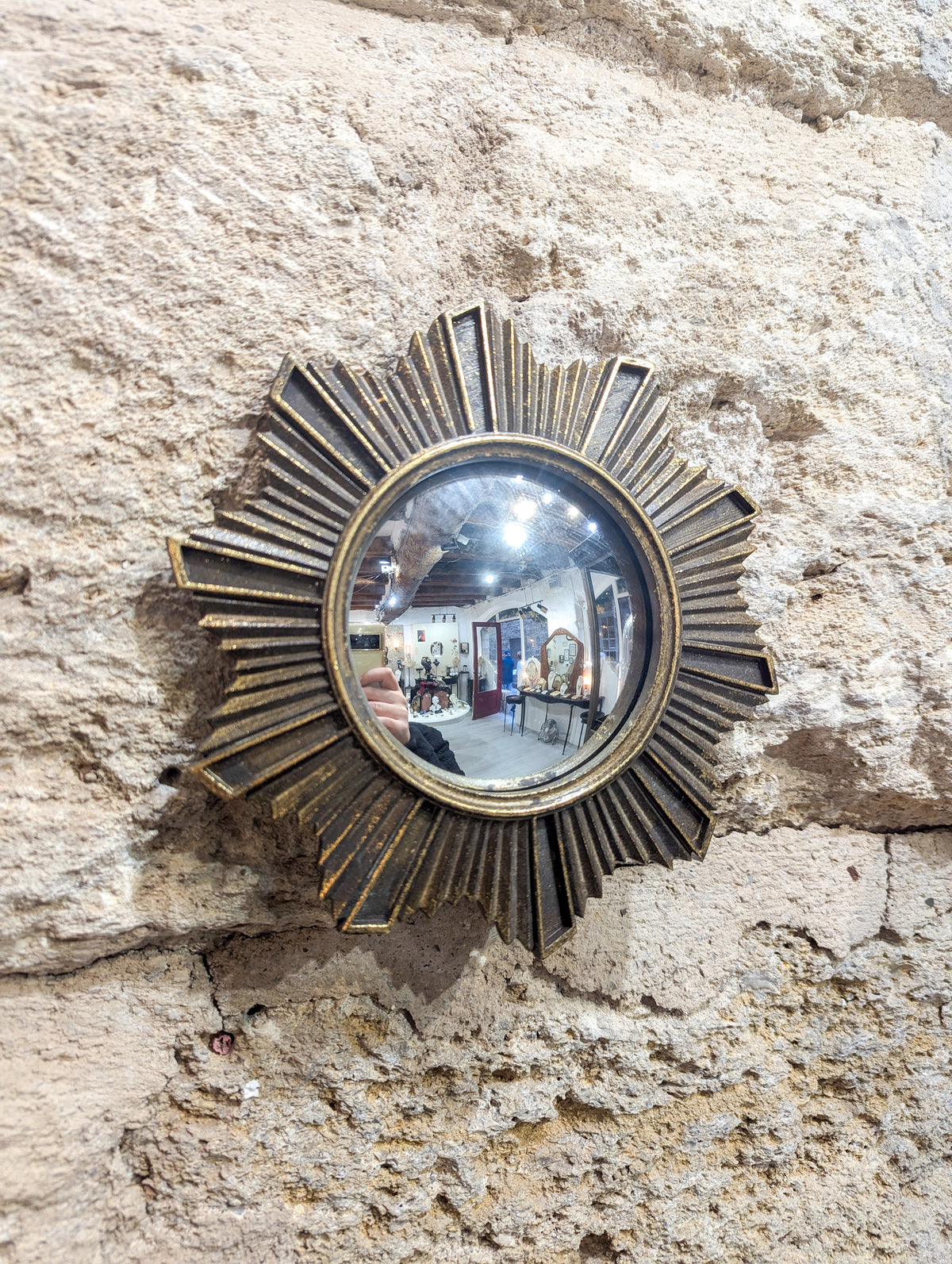 Miroir de sorcière soleil 20 cm, décoration vintage chic
