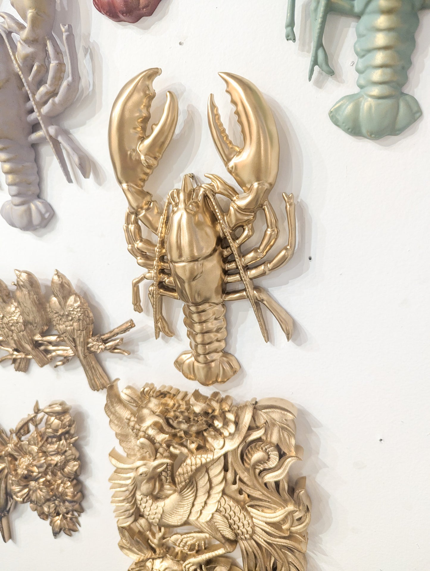 Décoration murale homard rouge – Décor maritime bord de mer & cabinet de curiosités