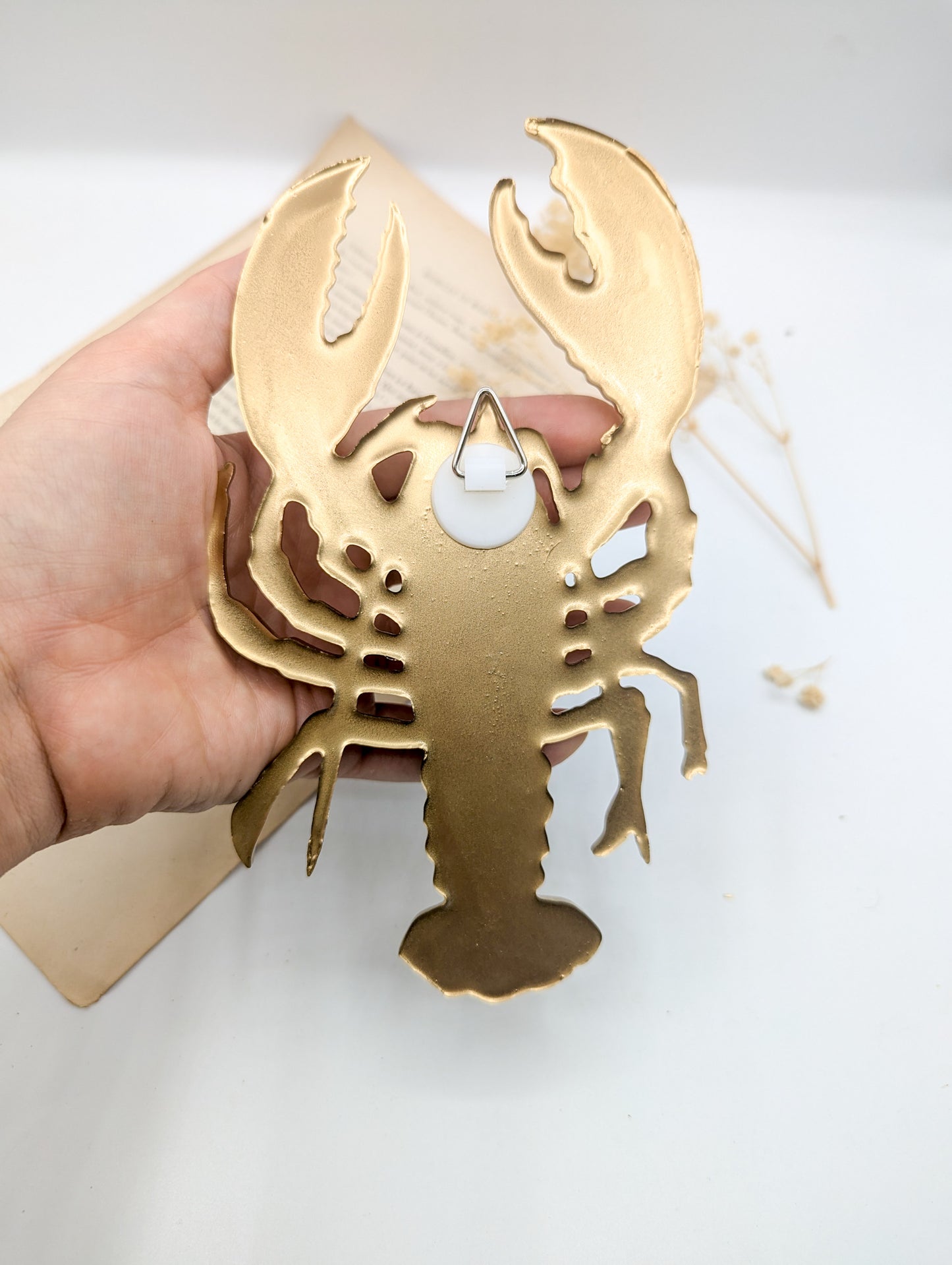 Décoration murale homard doré – Décor maritime bord de mer & cabinet de curiosités