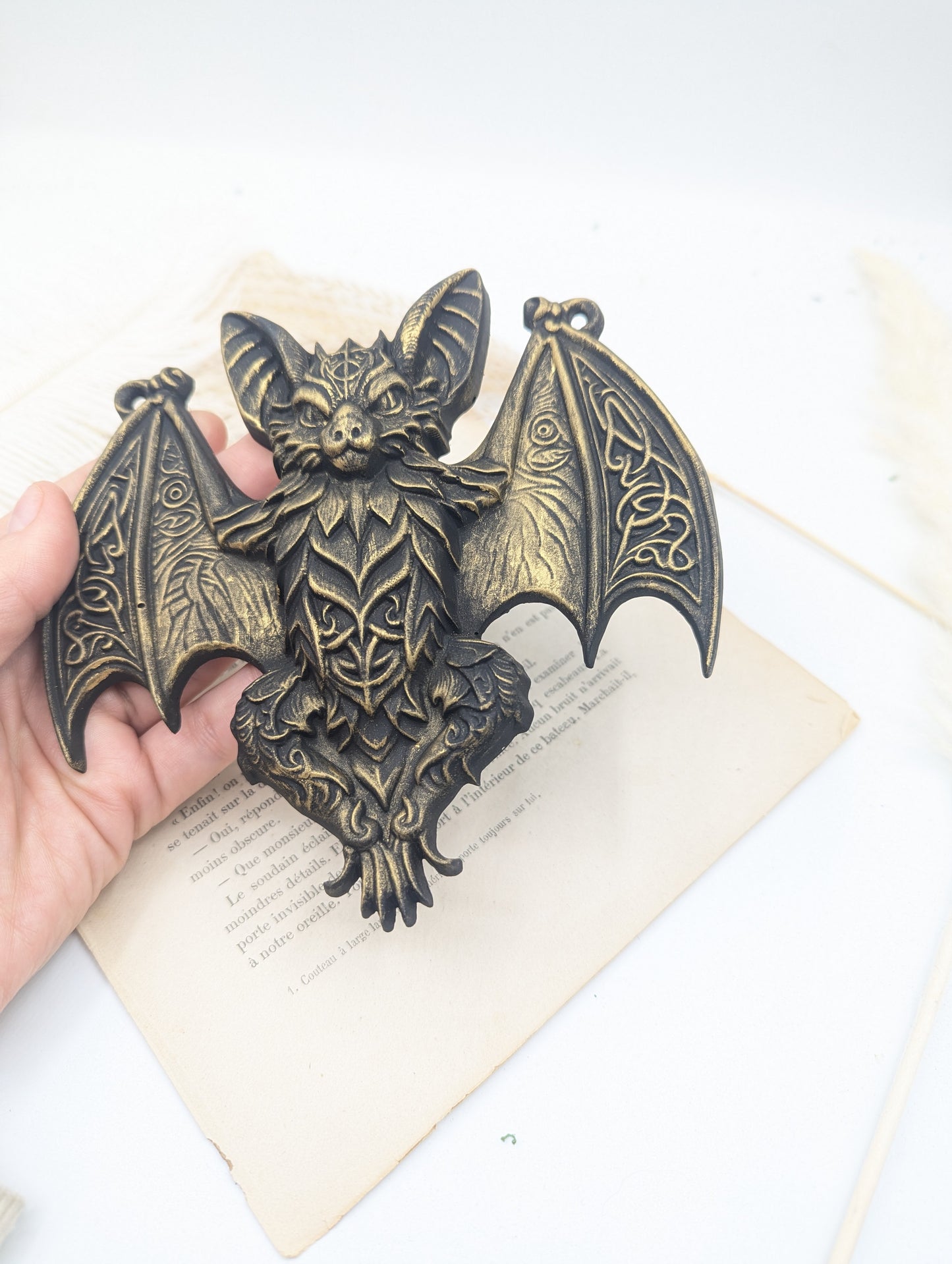 Décoration murale chauve-souris, style gothique steampunk noir antique