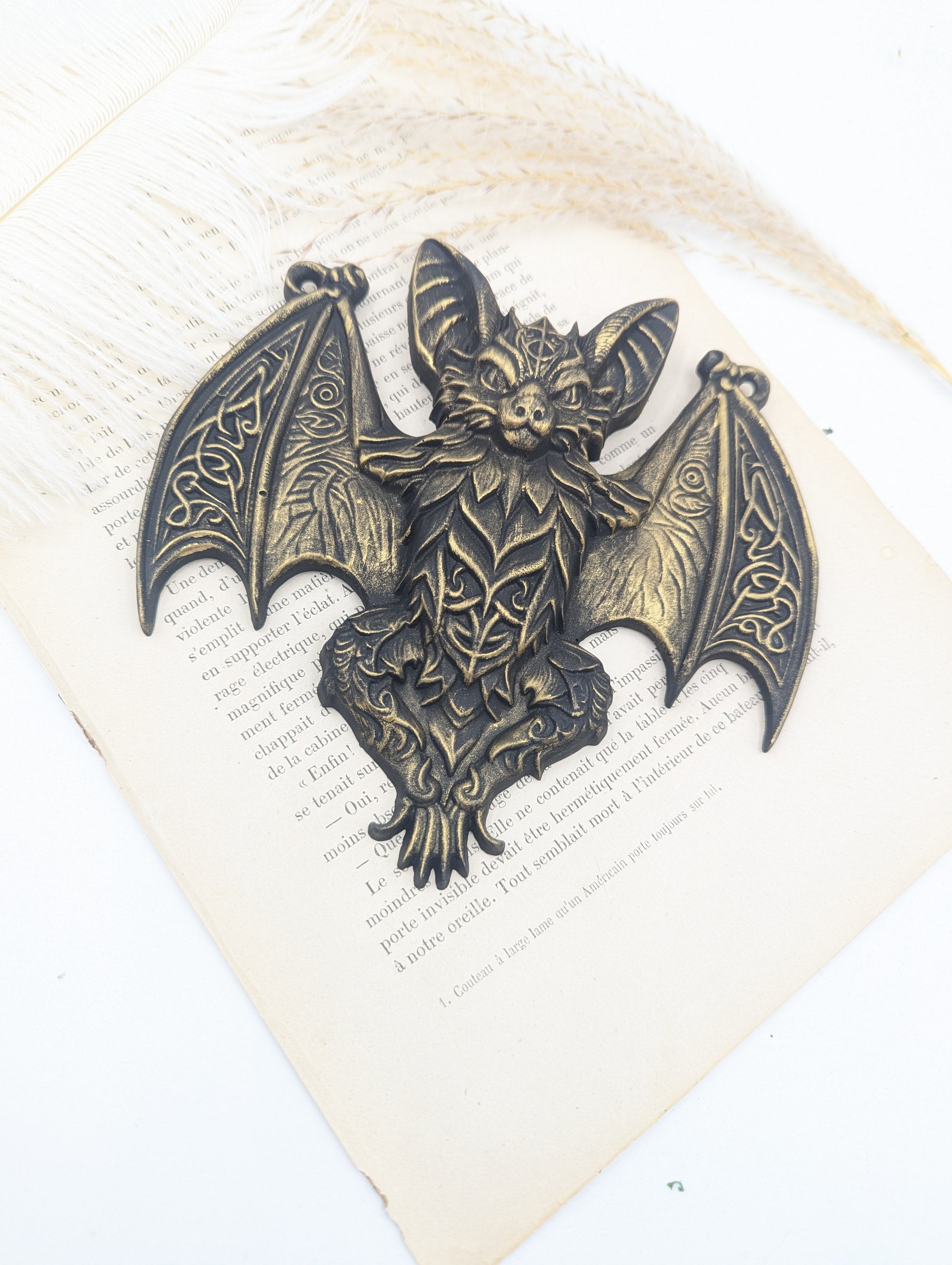 Chauve-souris steampunk noir antique – décoration murale gothique et celtique