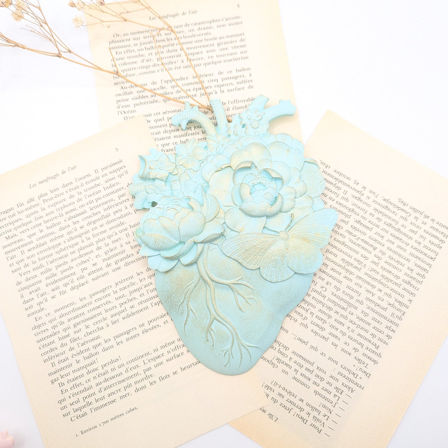 Decoration murale coeur anatomique coloré deco vintage chic