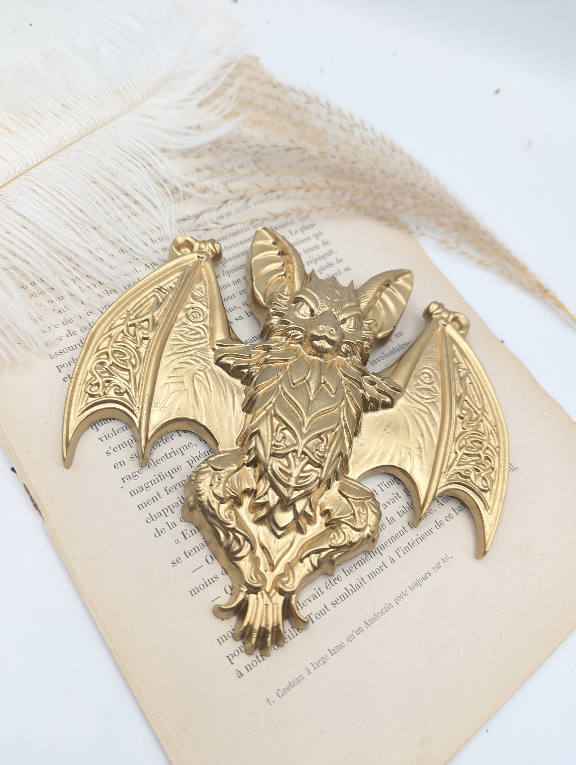 Art gothique steampunk – chauve-souris aux motifs celtiques pour cabinet de curiosité