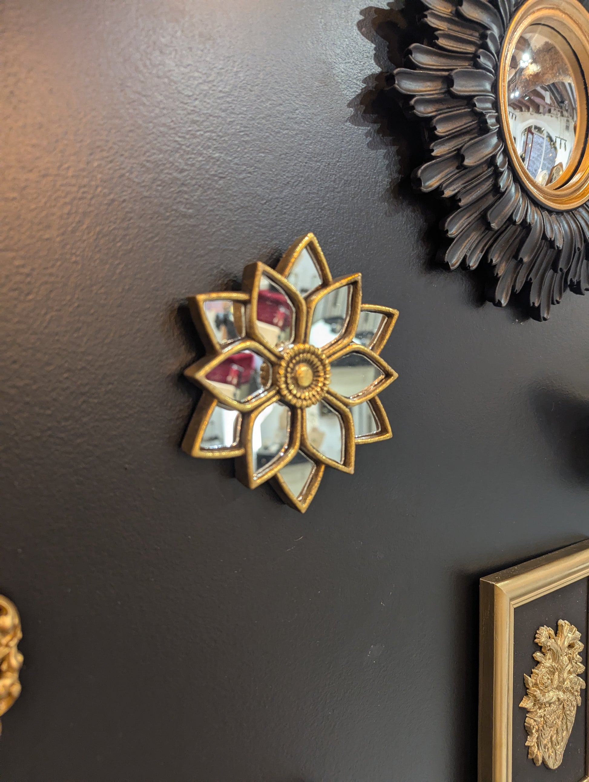 Miroir fleur cabinet de curiosite