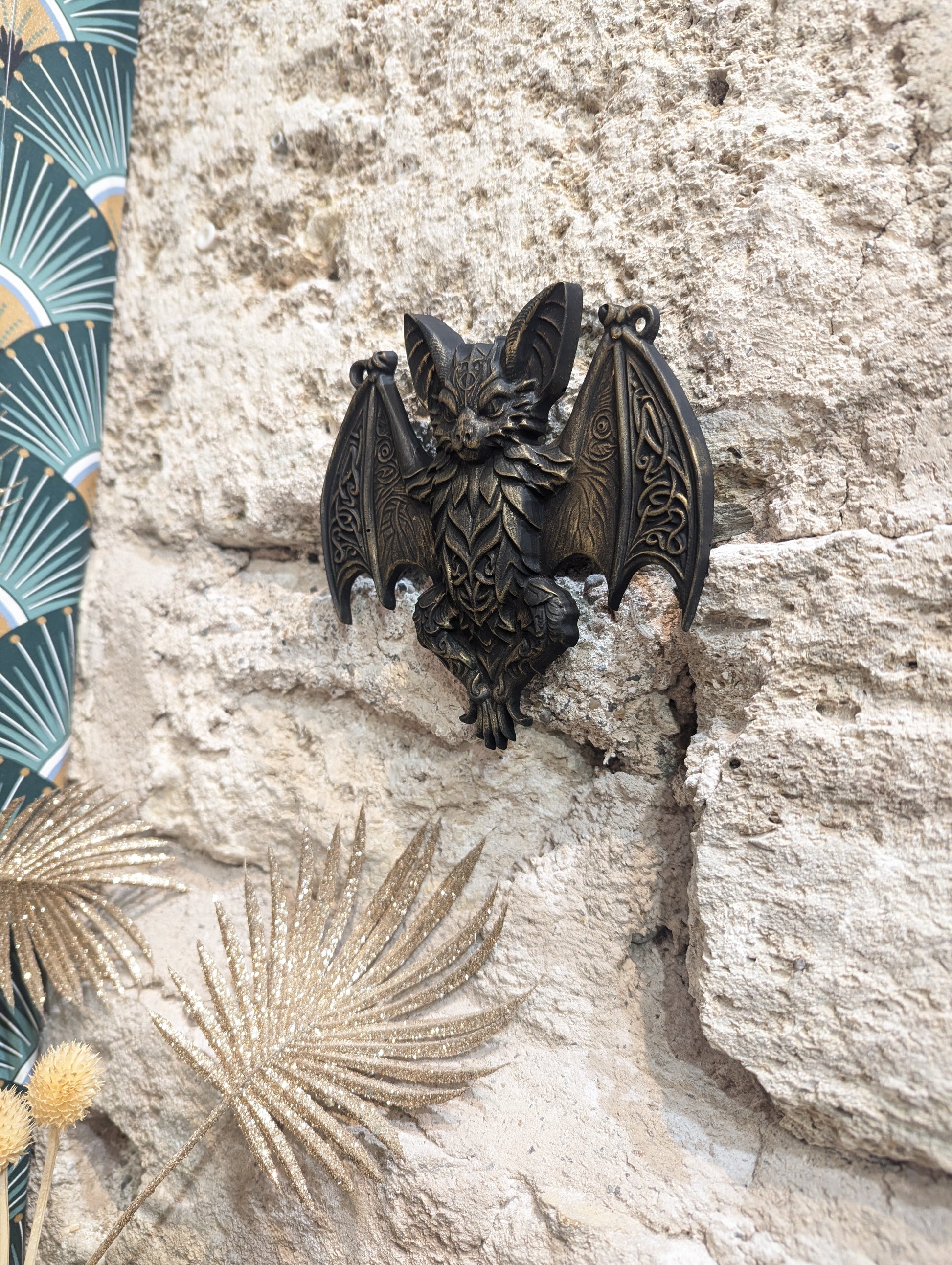 Décoration murale chauve-souris, style gothique steampunk noir antique
